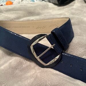 Women’s Blue Leather Belt